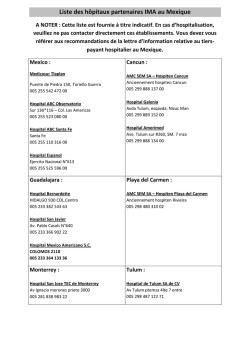 Liste des hôpitaux partenaires IMA au Mexiquex