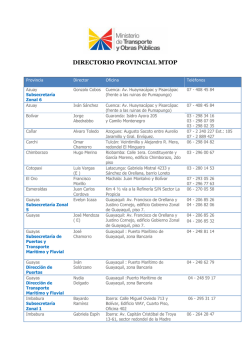 DIRECTORIO PROVINCIAL MTOP