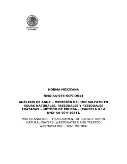 norma mexicana nmx-aa-074-scfi-2014 análisis de agua