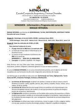 Programa M. Integral (enero 2015)