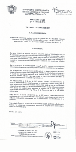 calendario academico 2015 - Liceo Integrado de Zipaquirá