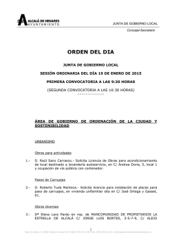Orden del Día - Ayuntamiento de Alcala de Henares