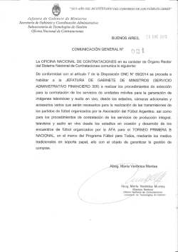 Comunicación N° 21/15