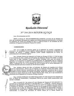 Resolución Directoral N°544-2014-MINAM-SG/OGA