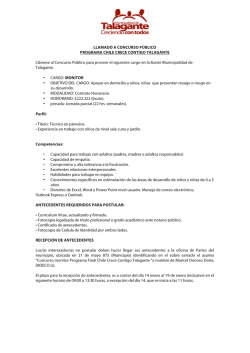 LLAMADO A CONCURSO P&Uacute;BLICO PROGRAMA CHILE CRECE