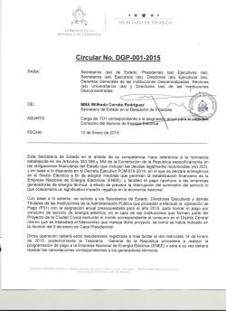 Circular DGP-001-2015 - Secretaria de Finanzas