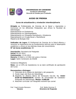 AVISO DE PRENSA - Facultad de Odontología de la Universidad de