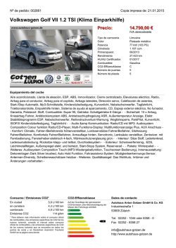 Volkswagen Golf VII 1.2 TSI Comfortline (Klima el. Fenster) Precio