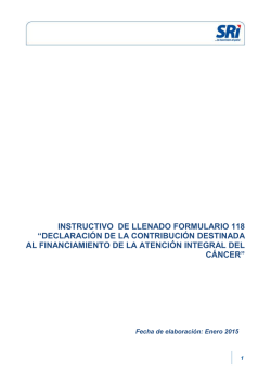 Instructivo Formulario 118 - Servicio de Rentas Internas del Ecuador