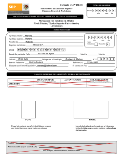 Formato DGP/ DR-01 Mexicanos con estudios en M&eacute;xico x