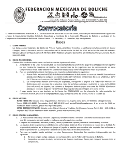 Convocatoria 1a 2015 - Federación Mexicana de Boliche