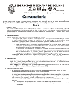 Convocatoria 1a 2015 - Federaci&oacute;n Mexicana de Boliche