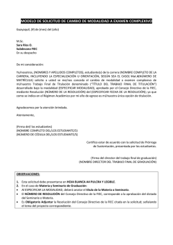modelo de solicitud de cambio de modalidad a examen