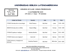 Horario I Cuatrimestre 2015 - Universidad Bíblica Latinoamericana