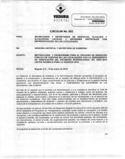 Documento - Veeduría Distrital de Bogotá
