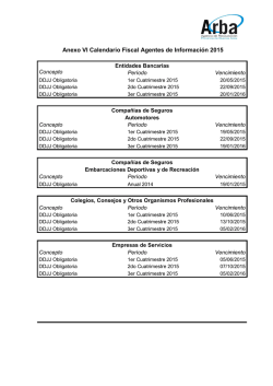 Anexo VI Calendario Fiscal Agentes de Información 2015