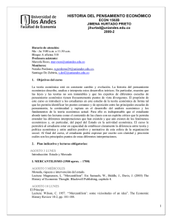 HISTORIA DEL PENSAMIENTO ECON&Oacute;MICO