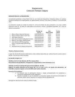 Reglamento Colecci&oacute;n Relojes Calgary
