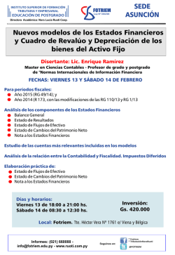 Taller Nuevos Modelos de Estados Financieros (RG N&ordm; 49
