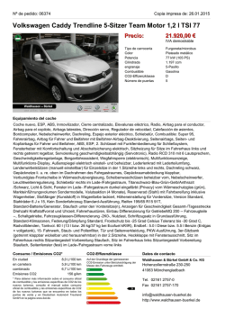 Volkswagen Caddy Trendline 5-Sitzer Team Motor 1,2 l TSI 77 Precio