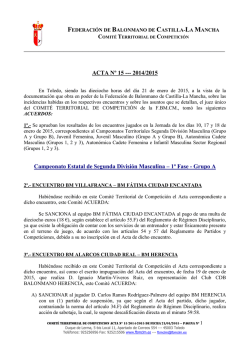 Acta nº 15 - Federación de Balonmano de Castilla la Mancha