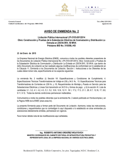 AVISO DE ENMIENDA No. 2 - Empresa Nacional de Energ&iacute;a El&eacute;ctrica