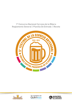 1&ordm; Concurso Nacional Cerveza de la Ribera Reglamento General