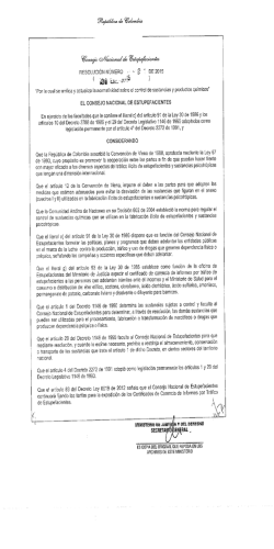 Resoluci&oacute;n 0001 del 8 de Enero de 2015