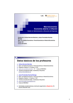 Presentación y cronograma del curso