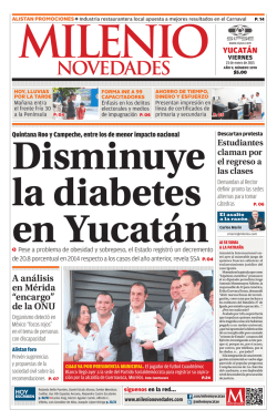 Disminuye la diabetes en Yucat&aacute;n