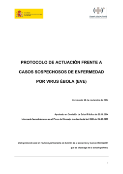 Protocolo de Actuación frente a Enfermedad por Virus Ébola