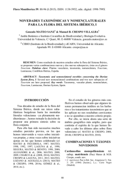 novedades taxon&oacute;micas y nomenclaturales para la flora del sistema