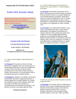 Semana del 19 al 25 de Enero 2015