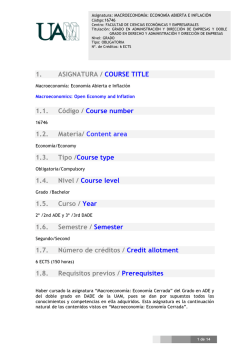 Macroeconom&iacute;a: Econom&iacute;a Abierta e Inflaci&oacute;n