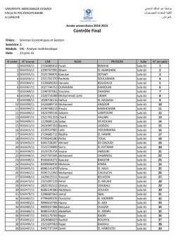 Salle B3 - Facult&eacute; Polydisciplinaire de Larache