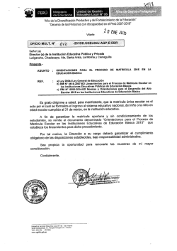 Oficio Múltiple N°012-2015-UGEL06/J.AGP, No incurrir en