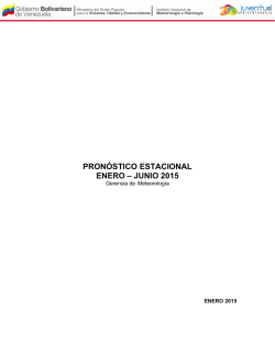 PRONÓSTICO ESTACIONAL ENERO – JUNIO 2015