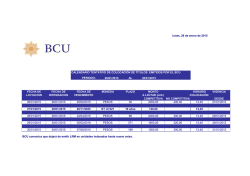 Calendario tentativo de colocación de Títulos emitidos por el BCU o