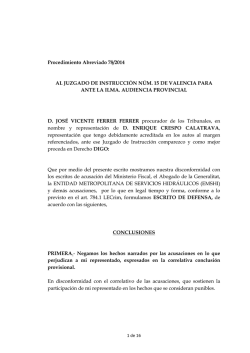 Procedimiento Abreviado 78/2014 AL JUZGADO DE