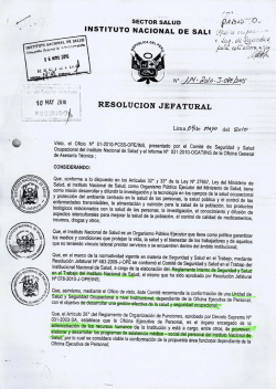 RESOLUCIÓN JEFATURAL - Instituto Nacional de Salud
