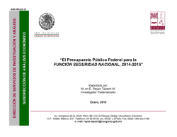 El Presupuesto P&uacute;blico Federal para la FUNCI&Oacute;N SEGURIDAD