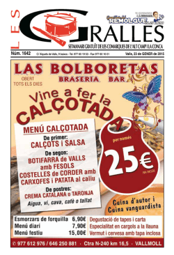 Valls, 23 de GENER de 2015
