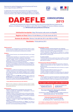 Solicitud de inscripci&oacute;n: http://formacion.cele.unam.mx/dapefle