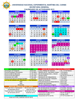 Calendario de Actividades 2015 - Universidad Marítima del Caribe