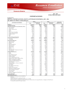 (resumen estadistico) 2013 - 2014cifras preliminaresexportaciones