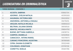 licenciatura en criminal&iacute;stica 09:00 a 13:00 hs