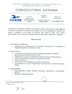 Convocatoria Externa 01.CE.SRMS01.2015