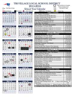 2015-2016 Calendar - Tri-Village Local School District