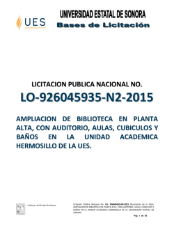 LICITACION PUBLICA NACIONAL No - Universidad Estatal de Sonora