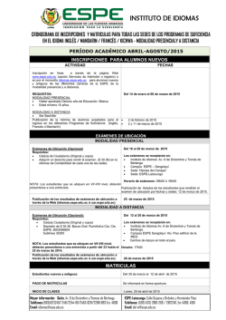 cronograma inscripciones idiomas abril agosto 2015